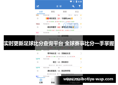 实时更新足球比分查询平台 全球赛事比分一手掌握